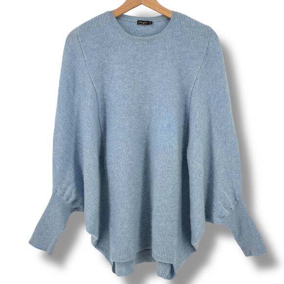 J.McLaughlin Blue 100% Cashmere Batwing Sleeve Sweater Women’s Size XL - Picture 1 of 6
